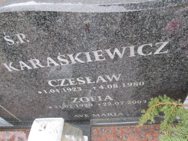 Czesław Karaśkiewicz 1923 Świeszyno - Grobonet - Wyszukiwarka osób pochowanych