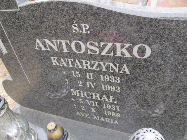 Katarzyna Antoszko 1933 Świeszyno - Grobonet - Wyszukiwarka osób pochowanych