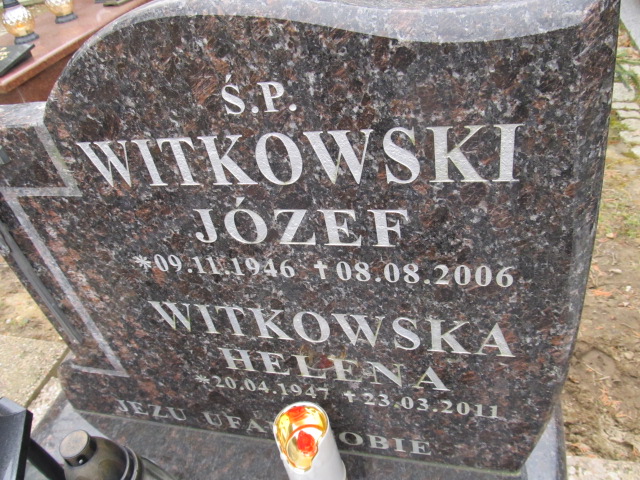 Józef Witkowski 1946 Świeszyno - Grobonet - Wyszukiwarka osób pochowanych