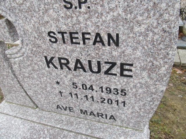 Stefan Krauze 1935 Świeszyno - Grobonet - Wyszukiwarka osób pochowanych