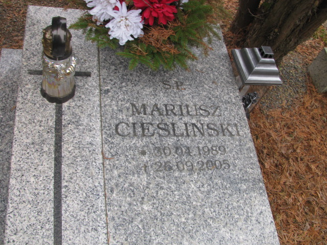 Mariusz Cieśliński 1989 Świeszyno - Grobonet - Wyszukiwarka osób pochowanych
